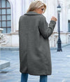 Eleganter langer Teddy-Mantel für Damen – oversized Wintermantel