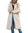 Eleganter langer Teddy-Mantel für Damen – oversized Wintermantel