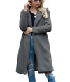 Eleganter langer Teddy-Mantel für Damen – oversized Wintermantel