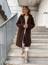 Faux-fur trenchcoat – stylisches langes damenoberteil