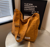 Corduroy schultertasche - geräumige damenshopping-tasche mit taschen