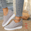 Slip-on wildleder sneaker - lässige damenschuhe mit wedge-sohle