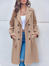 Khaki Trenchcoat mit doppelter Knopfreihe für Damen – mit Taillengürtel