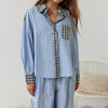 2-teiligs Loungewear-Set – Damen-Pyjama mit karierten Details