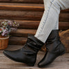 Trendige damen ankle boots - lässige flache stiefel mit gerafftem design