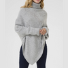 Strick-poncho mit rollkragen - elegante damenpullover