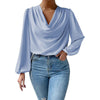 Damen bluse mit cowl-neck - elegante langarm-top