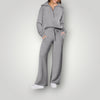 2-teiliges loungewear-set - weicher damen zip-up-top und weite hose