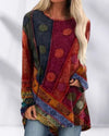 Retro style oberteil für damen - bohemian patchwork tunika für freizeit