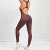 Yoga fitness jumpsuit – nahtloser ärmelloser stretch-einteiler mit bauchkontrolle und figurbetonter passform