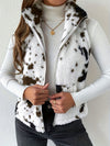 Weicher fleece-vest für damen – stylishes cow-print layering-stück