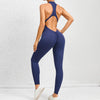 Yoga fitness jumpsuit – nahtloser ärmelloser stretch-einteiler mit bauchkontrolle und figurbetonter passform