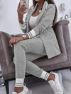 2-teiliger taillierter lounge-anzug - stilvolles damen-blazer und hosen-set