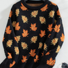 Strickpullover - damenpullover mit herbstblatt-muster