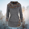 Damen Fleece Hoodie mit Kapuze und Tribal-Muster