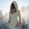 Damen Fleece Hoodie mit Kapuze und Tribal-Muster