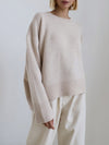 Gestrickter pullover - lässiger oversized-nicktop für damen