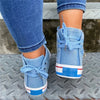 Blaue high-top denim sneakers – trendige damenschuhe