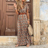 Boho maxi kleid - stylisches sommerkleid für damen mit seitlichem schlitz