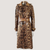 Multi-leopardenmuster-trenchcoat - stylischer langer damenmantel