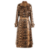 Multi-leopardenmuster-trenchcoat - stylischer langer damenmantel