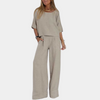 2-teiliger loungewear-anzug - schickes damenoberteil und weite hose