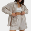 2-teiliges damen-loungewear-set - schicke bluse und shorts kombination