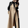 Eleganter langer schwarzer trenchcoat für damen