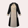 Eleganter langer schwarzer trenchcoat für damen