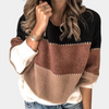 Gestreifter pullover - stylischer damen stricktop mit chicem farbblockdesign