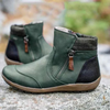 Gemütliche leder stiefeletten - stylische damen winter schuhe mit reissverschluss