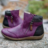 Gemütliche leder stiefeletten - stylische damen winter schuhe mit reissverschluss