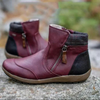 Gemütliche leder stiefeletten - stylische damen winter schuhe mit reissverschluss