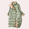 Gepolsterter wintermantel - langer damenpadded-jacke