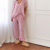 2-teiliger gingham loungewear-anzug – stylisches damenpyjama-set