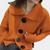 Orange strickjacke - trendiger, gerippter damen-cardigan mit knöpfen