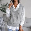 Gestrickter vest - elegante damen v-ausschnitt sweater-weste