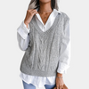 Gestrickter vest - elegante damen v-ausschnitt sweater-weste