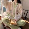 3-teilige loungewear-kombination - kuscheliger cardigan und pyjama