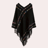 Boho-inspirierte poncho - modischer damen strick-wrap