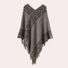 Boho-inspirierte poncho - modischer damen strick-wrap