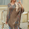 Boho-inspirierte poncho - modischer damen strick-wrap