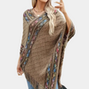 Boho-inspirierte poncho - modischer damen strick-wrap