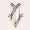 Boho-inspirierte poncho - modischer damen strick-wrap