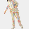 2-teiliges multicoloured plüsch-pyjama-set – farbiges loungewear für damen