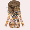 Floral zip-hoodie - trendiger damen langarm-sweatshirt