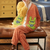 2-teiliges kuscheliges loungewear-set - orange plüsch pyjama set für damen