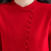 Eleganter strickpullover für frauen – lässiger damen pullover mit knopfdetails