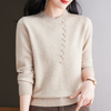 Eleganter strickpullover für frauen – lässiger damen pullover mit knopfdetails