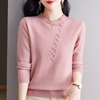 Eleganter strickpullover für frauen – lässiger damen pullover mit knopfdetails